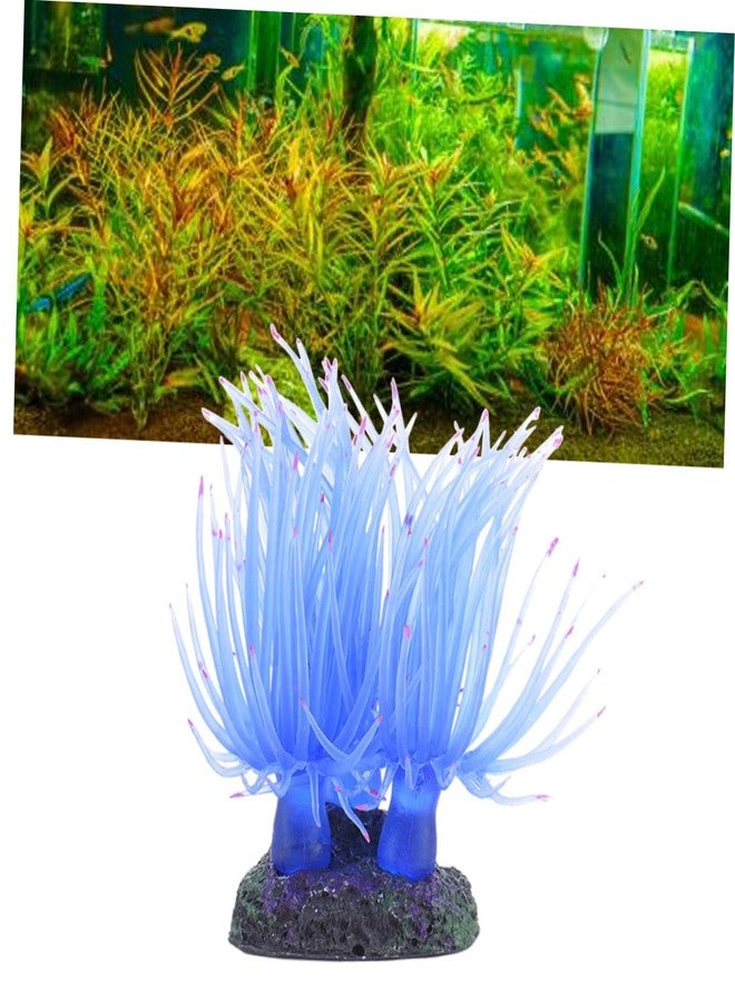 CIYODO Artificial Coral Ornament for Fish Tank Decoration Lifelike Sea Anemone with Steady Base Aquarium Accessory for Water Landscape Decor Soft - Image 3